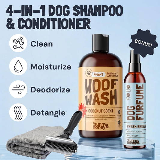 Detangling Dog Shampoo and Conditioner Set,